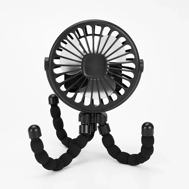 3 Speeds Stroller Fans for Baby Pram Summer Portable Outdoor Fan Clip on Cart USB Rechargeable Kids Mini Handheld Electric Fan
