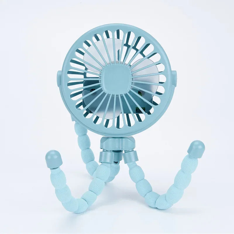 3 Speeds Stroller Fans for Baby Pram Summer Portable Outdoor Fan Clip on Cart USB Rechargeable Kids Mini Handheld Electric Fan